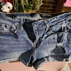 Aeropostale Distressed Blue Denim Shorts